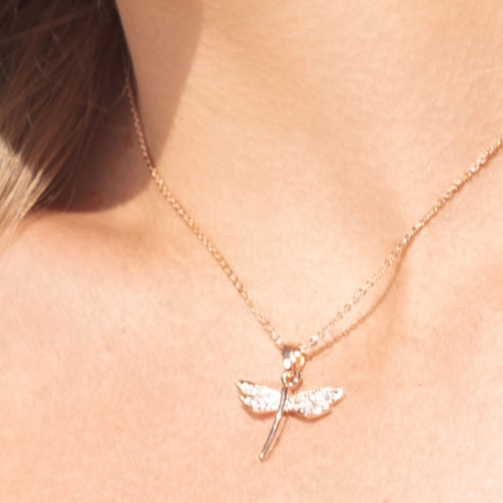 NWT DELICATE DRAGONFLY 🌹 ROSE GOLD ILLUMINATE MICRO CRYSTALS HOPE CHANGE GROWTH - Picture 2 of 15